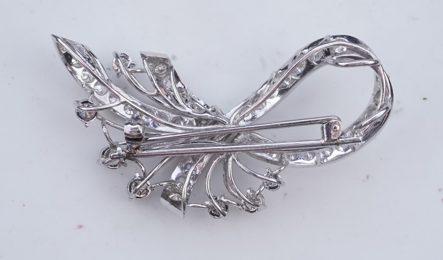 A diamond brooch, mid 20th century